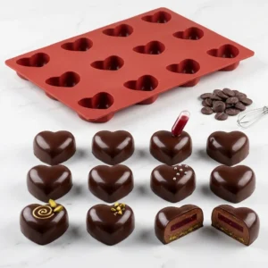 Heart 3D mould 12 cells- 100 ml SKU: 012707-40X30
