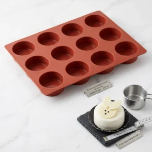 Silicone cylinder mould 12 cavities Ø70X30 mm – 113 ml SKU: 001348-40X30