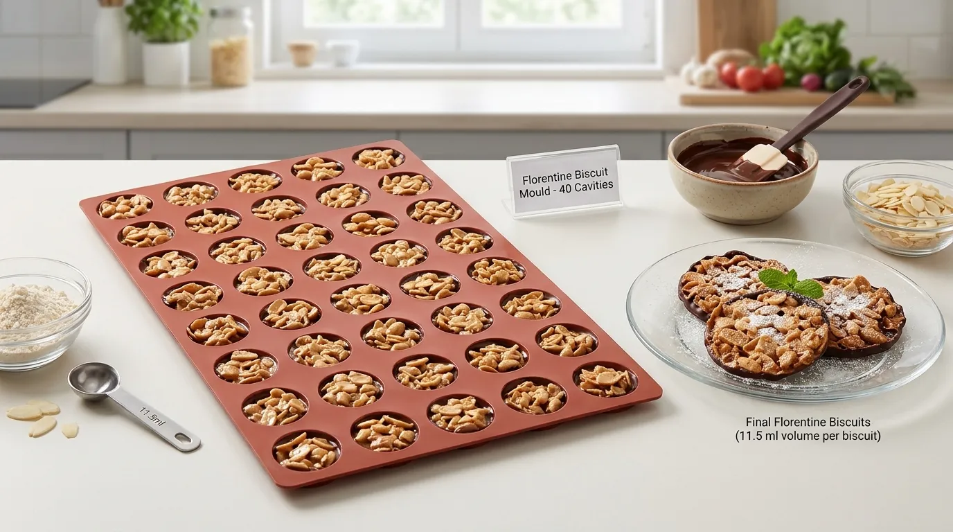Florentine biscuit silicone mould 40 cavities - 11.5 ml