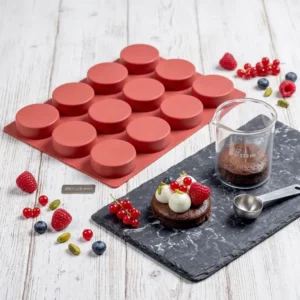 Silicone cylinder mould 12 cavities Ø81X28 mm – 139 ml SKU: 001377-40X30