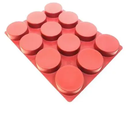 Silicone cylinder mould 12 cavities Ø81X28 mm – 139 ml SKU: 001377-40X30 - Image 3