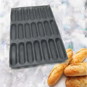 Baguette mould, 21 cavities – 230X64X30 mm SKU: 010801