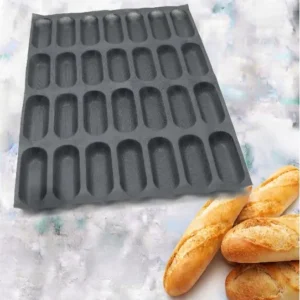 Baguette mould 28 cavities – 169X64X30 mm SKU: 010286