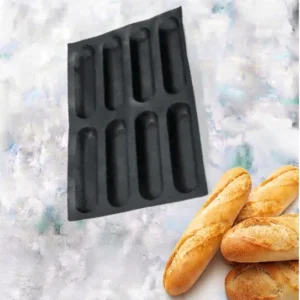Baguette mould 8 cavities – 259X64X30 mm SKU: 010291