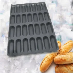 Baguette mould 18 cavities – 259X64X30 mm SKU: 010285