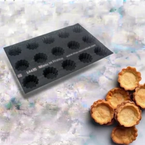 Fluted tartelette base mould 15 cavities – Ø90X32 mm SKU: 014435
