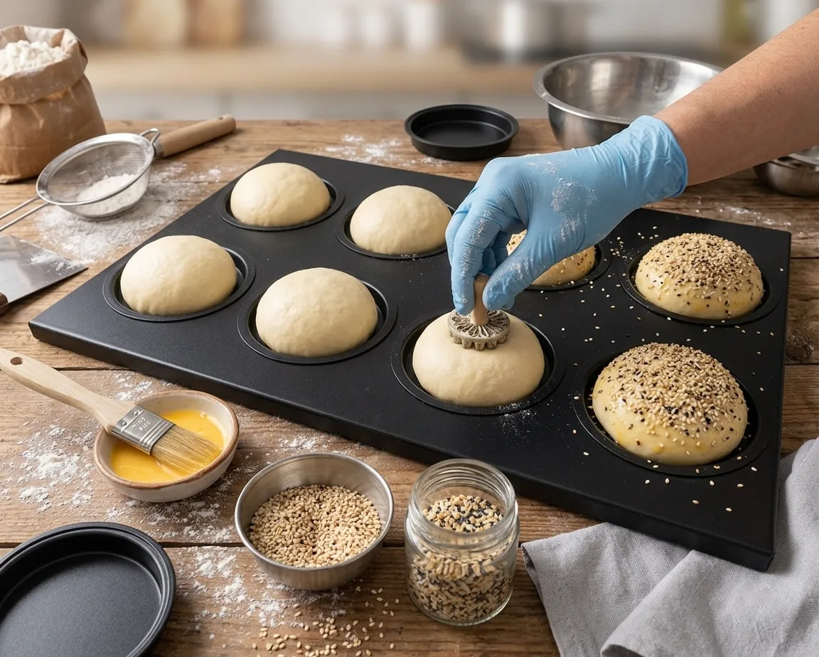 Aluminium baking tray 8 cavities – Ø120X8 mm SKU: 013299 - Image 3